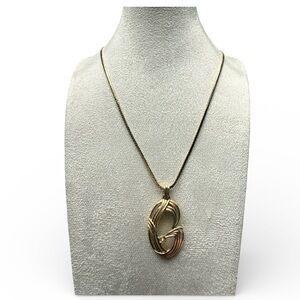 Vintage Givenchy Goldtone Knotted Pendant Necklace